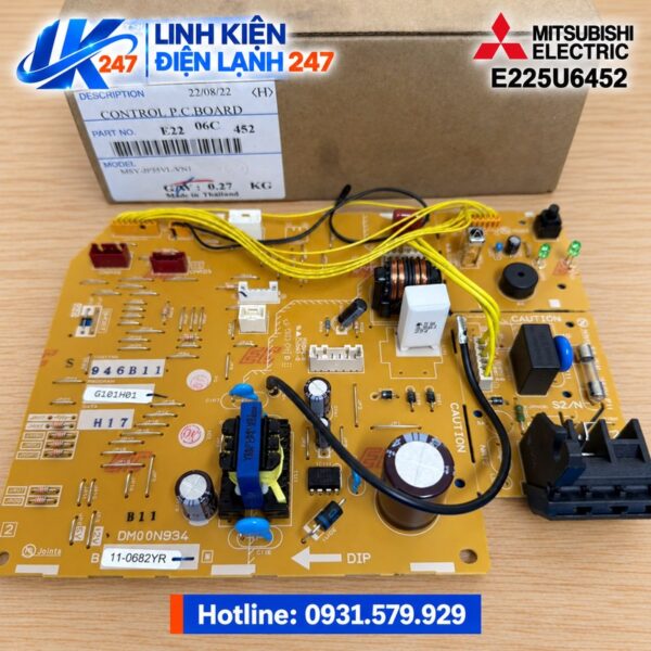 Bo Mạch Điều Khiển Dàn Lạnh Điều Hòa Mitsubishi Electric Inverter MSY-JP25VF Mã E225U6452 Chính Hãng
